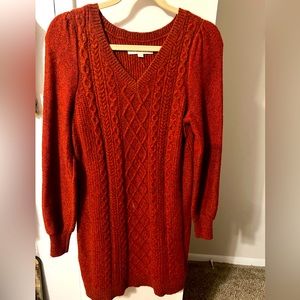 Beautiful red sweater dress